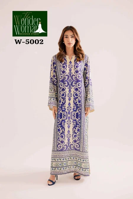 Wonder Woman Premium Mal Satin Printed Kaftan